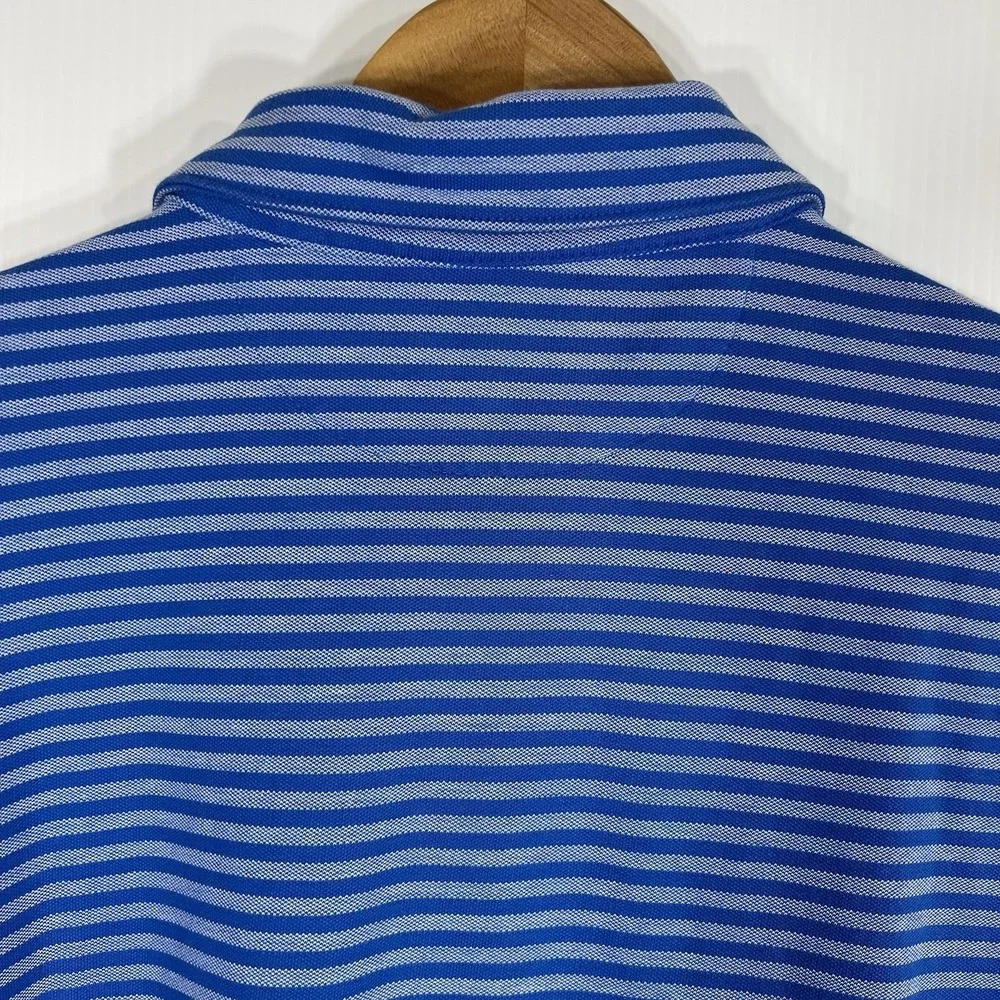 BANANA REPUBLIC Performance Pique Polo Mens‎ Size XL Blue Stripe Short Sleeve